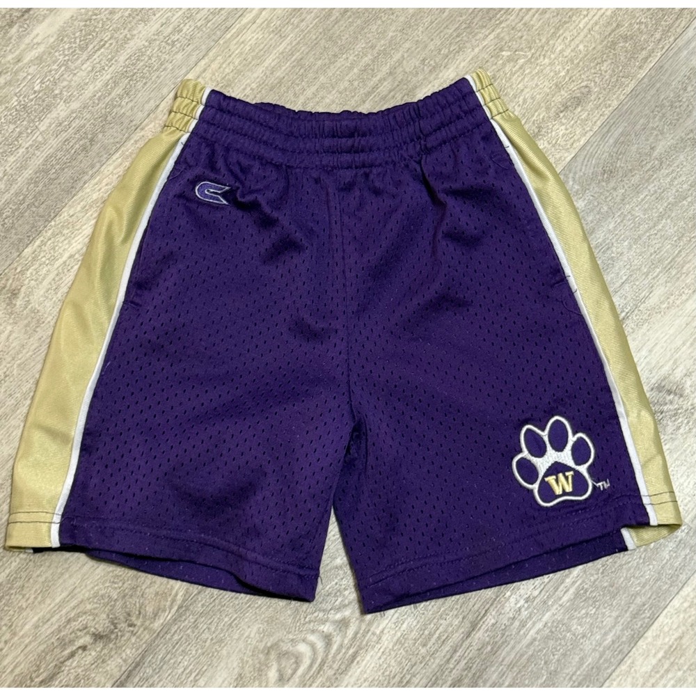 Kids Washington‎ Huskies Shorts Purple Gold Athletic Basketball 3T